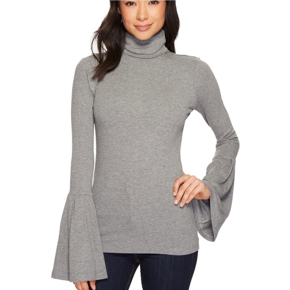 Paige Kenzie Bell-Sleeve Turtleneck Sweater